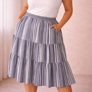 Cato C Est. 1946 Striped Tiered Skirt